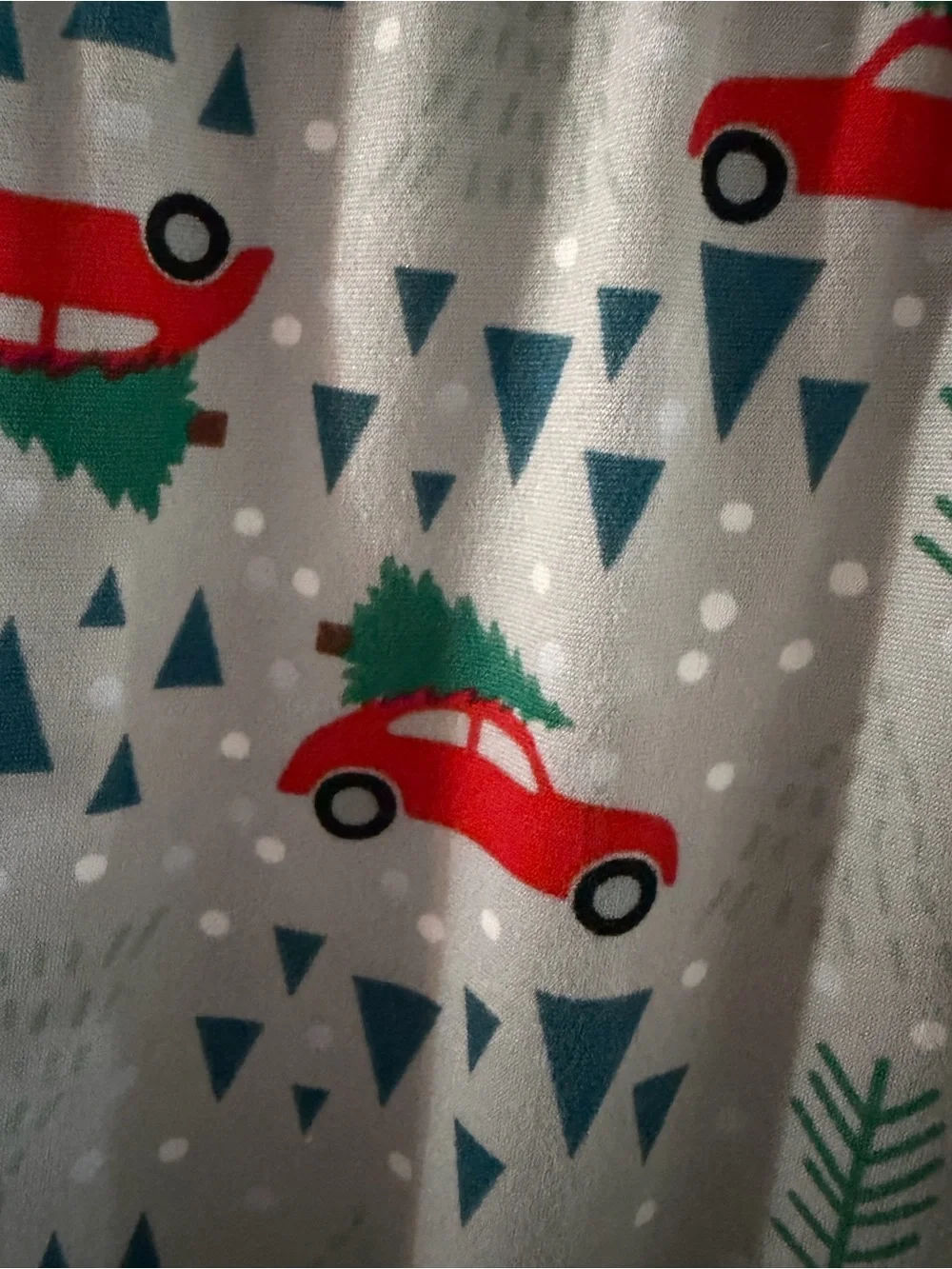 Cozy Women's Light Gray Pajama Pants with Red Car Print